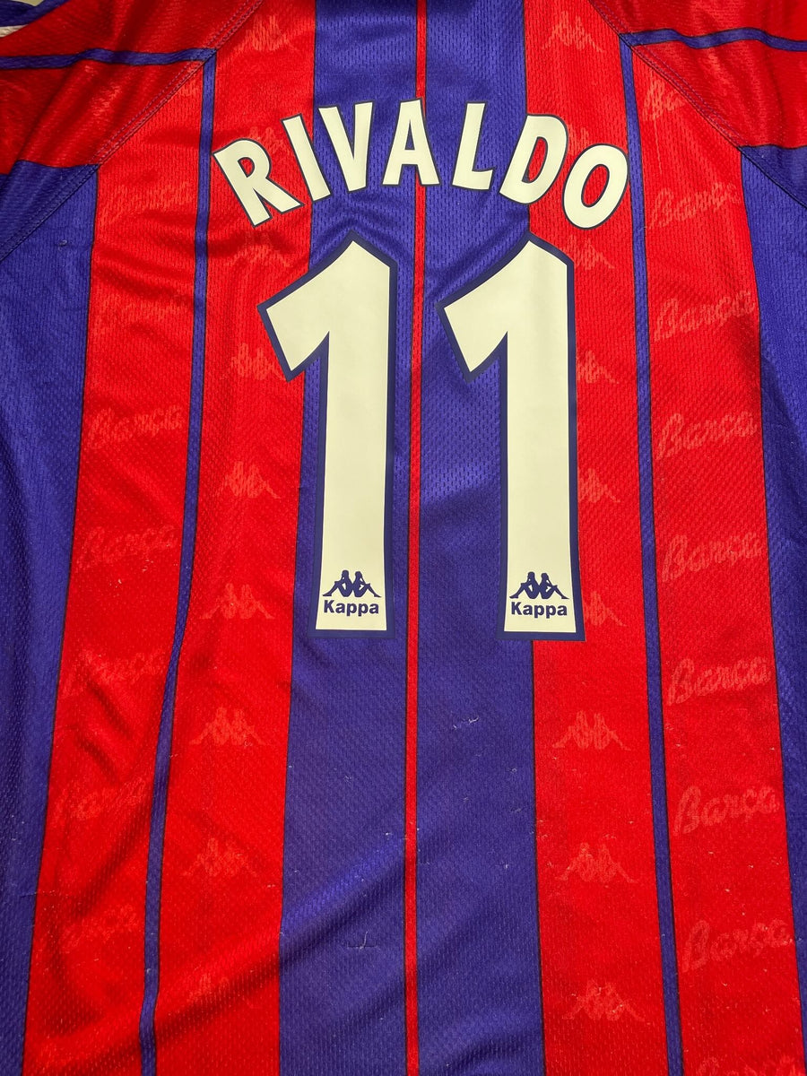 1997/98 Barcelona Rivaldo #11 Home Shirt (XL)