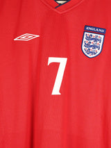 2002/4 England Beckham #7 Away Shirt L/S (M)