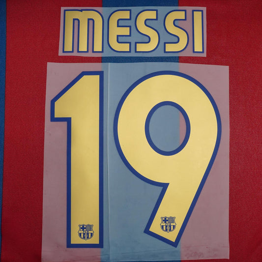2006/7 FC Barcelona Home/Away Name Set Messi #19 (Repro)