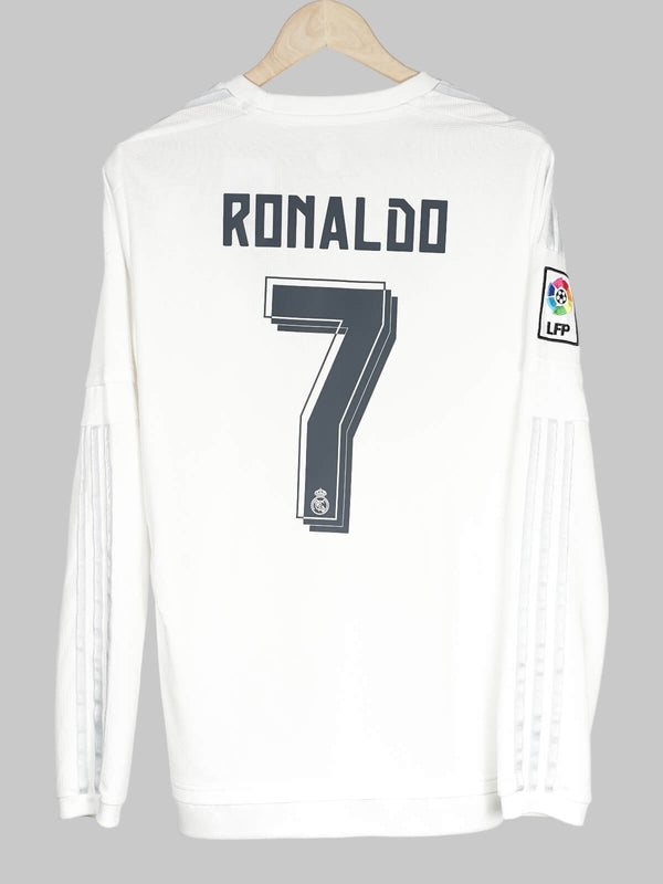 2015/16 Real Madrid Ronaldo #7 Maillot Domicile Manches Longues (M)