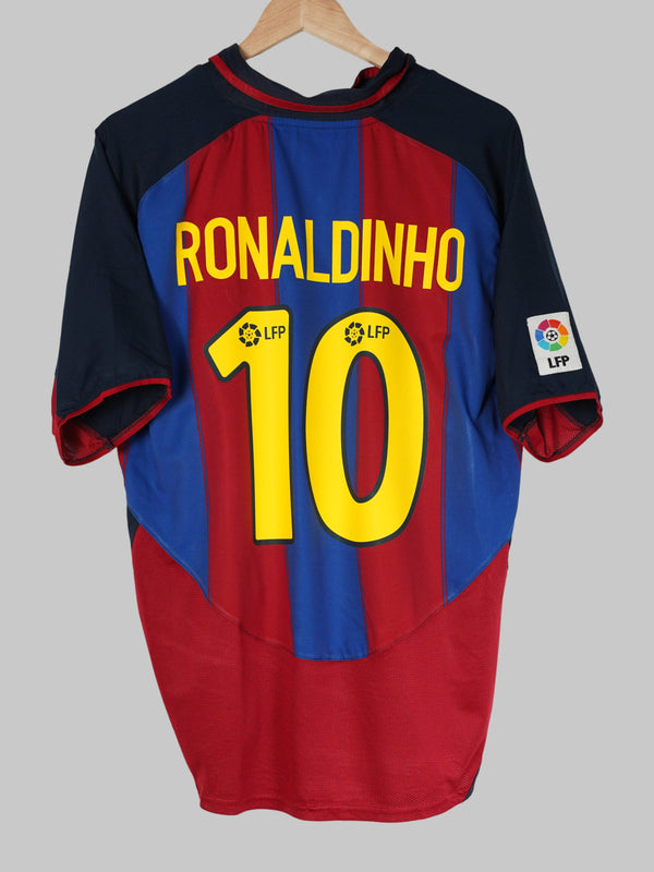 2003/4 Barcelona Ronaldinho #10 Maglia Home (L) Nike