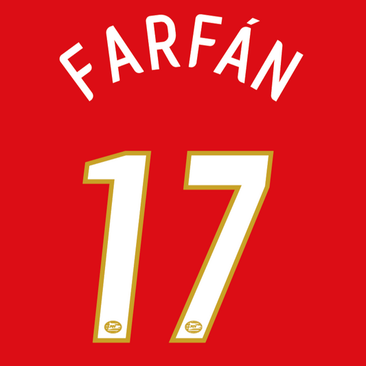 Psv 2006/8 Home Farfan #17 Nameset Repro