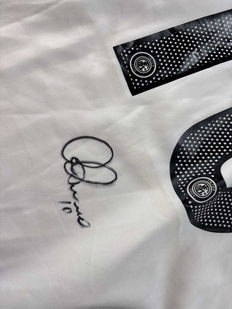 2004/05 Inter Milan Adriano #10 Away Shirt L/S Signed (L)