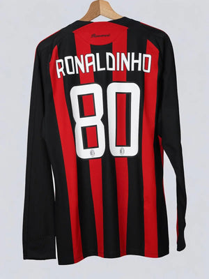 AC Milan Home Shirt 2008/9 L/S Ronaldinho 80 (L)