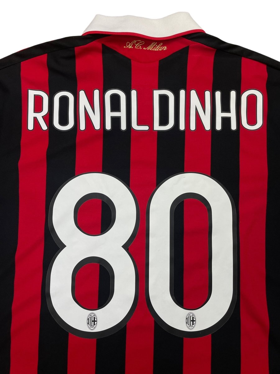 AC Milan Home Shirt 2009/10 Ronaldinho #80 - 9/10 - L