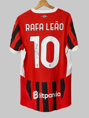 AC Milan Thuisshirt 2024/25 Wedstrijdnummer Gesigneerd Rafa Leao 10 (L)