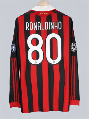 AC Milan Home Shirt L/S 2009/10 Ronaldinho 80 (L)