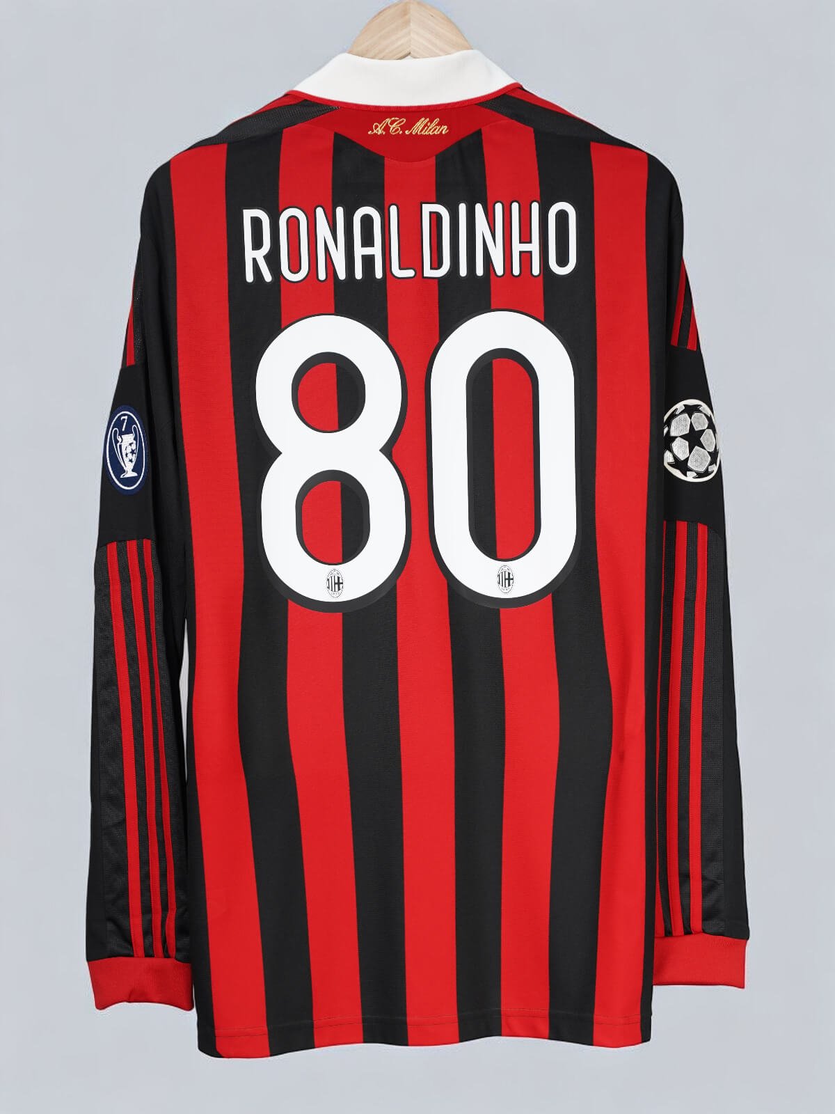 AC Milan Home Shirt L/S 2009/10 Ronaldinho 80 (L)