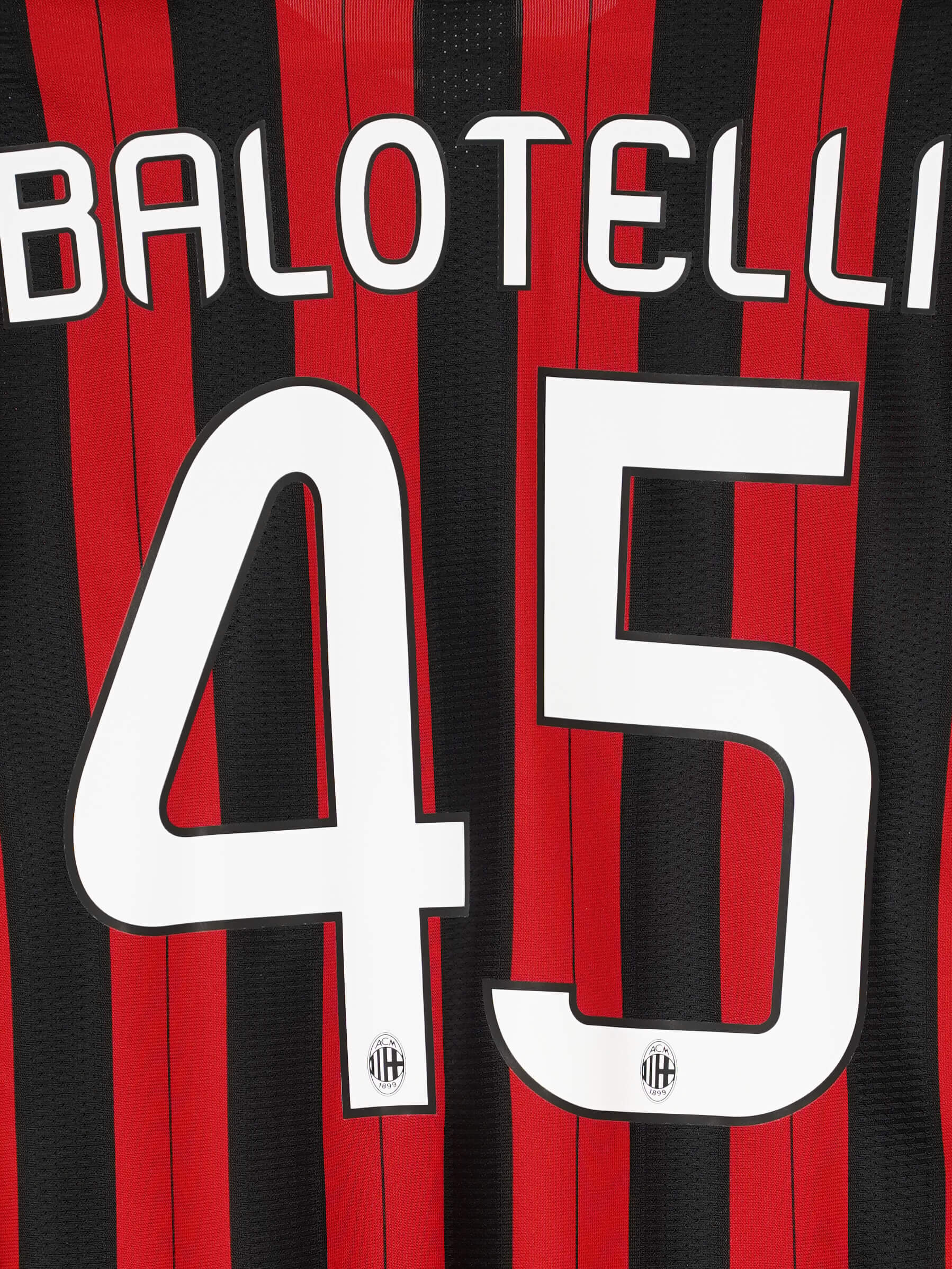 2013/14 AC Milan Balotelli #45 Home Shirt L/S (M) Adidas | First11
