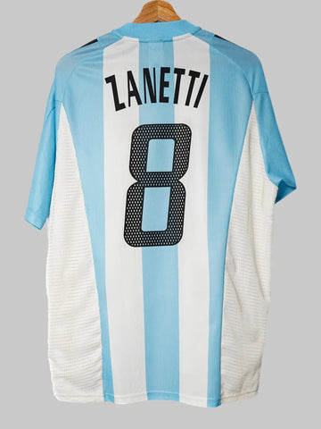 Argentina Home Shirt 2002/4 Zanetti 8 (XL)