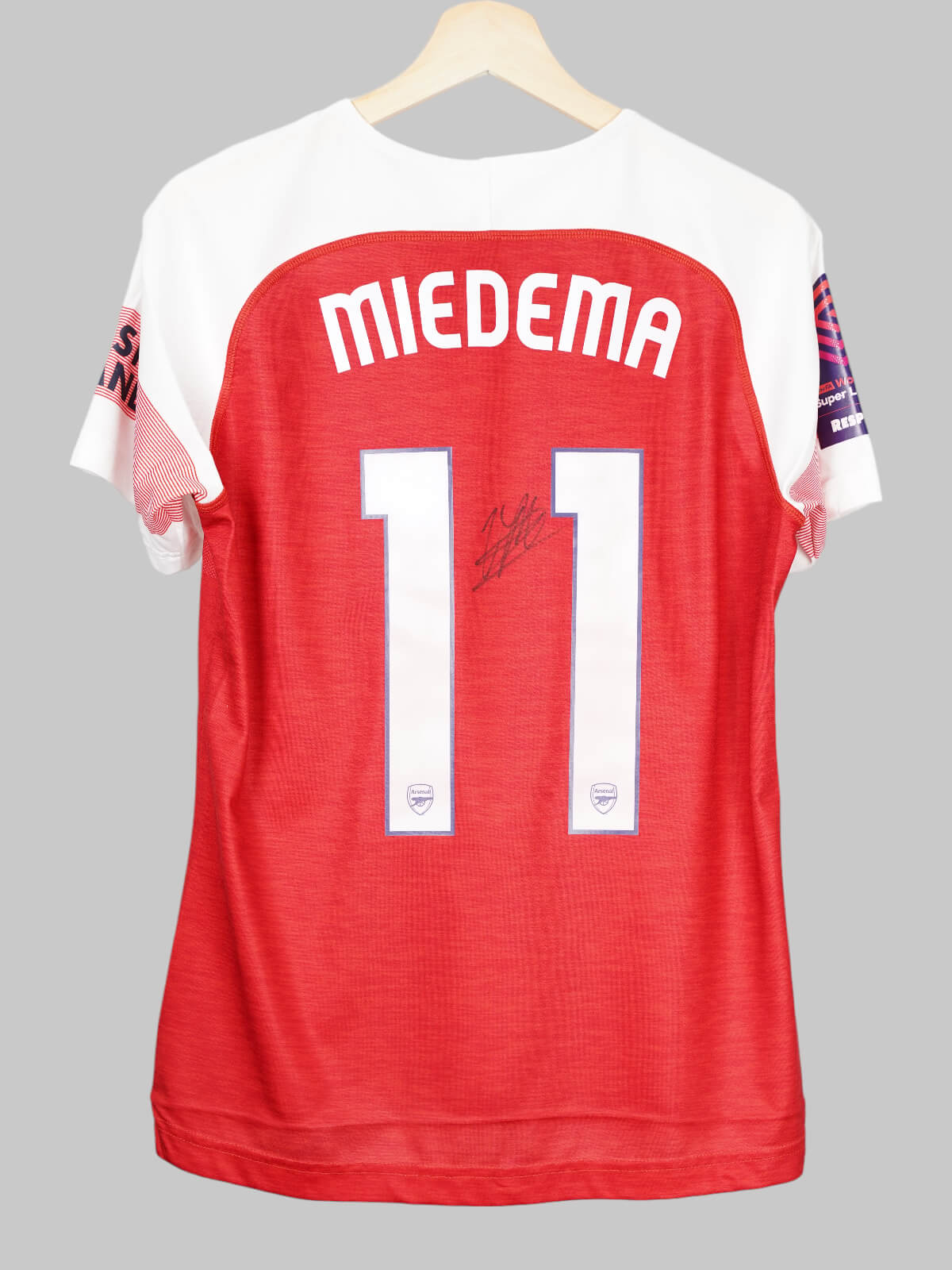 Arsenal Home Shirt 2018/19 Miedema 11 Match Issued & Signed (L Women)
