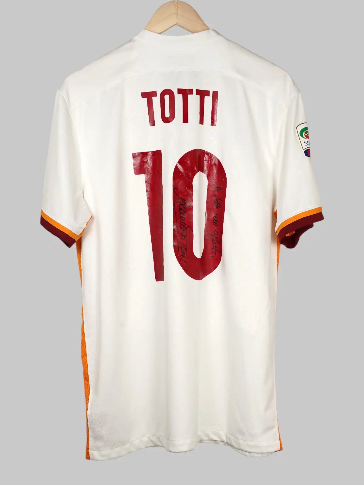 AS Roma Away Shirt 2015/16 Totti 10 Signed (L)