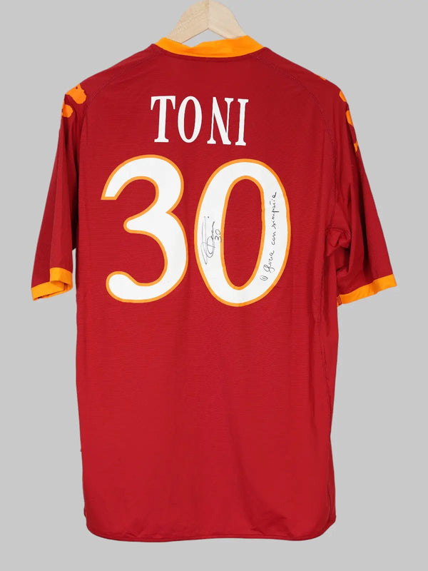 AS Roma Home Shirt 2009/10 Toni #30 Signed (XL)