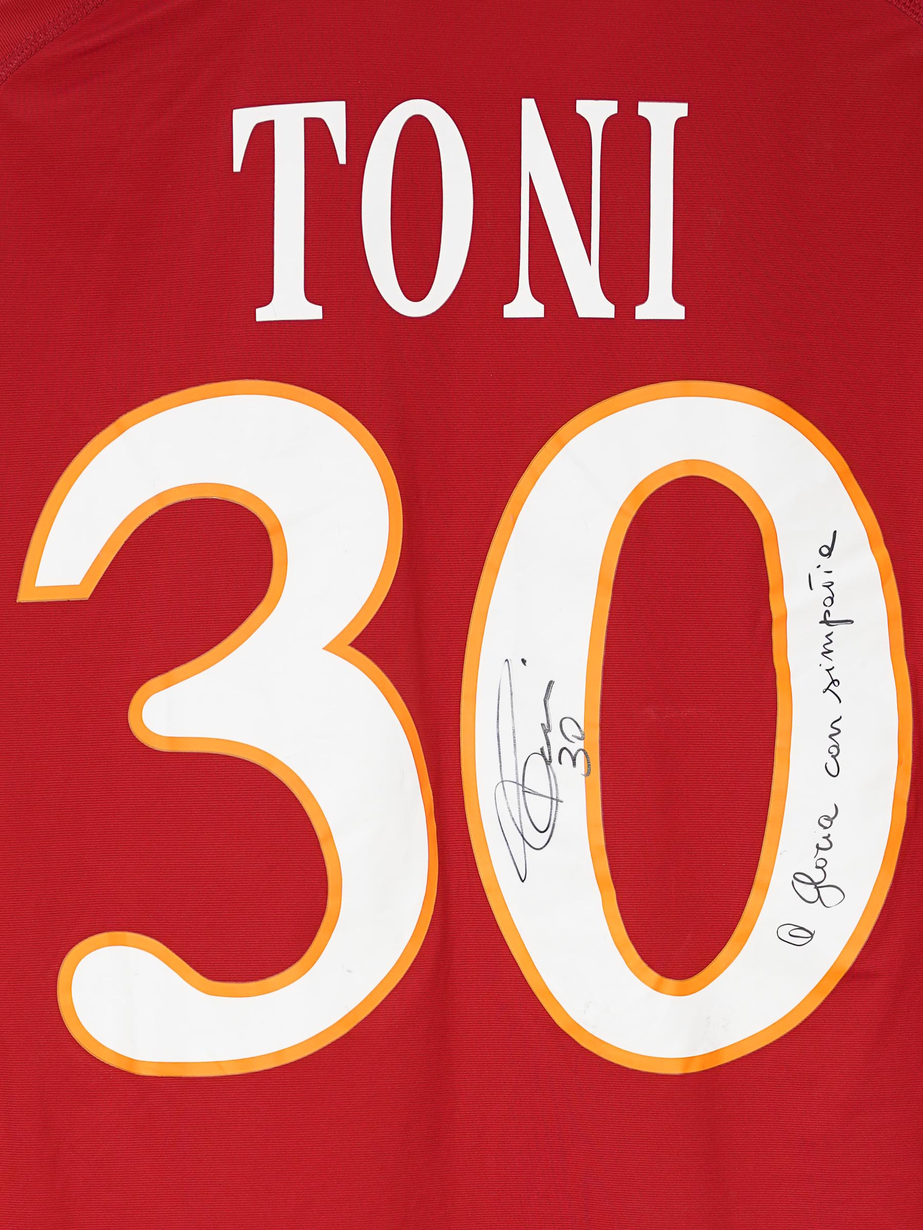 AS Roma Home Shirt 2009/10 Toni 30 Signed (XL)