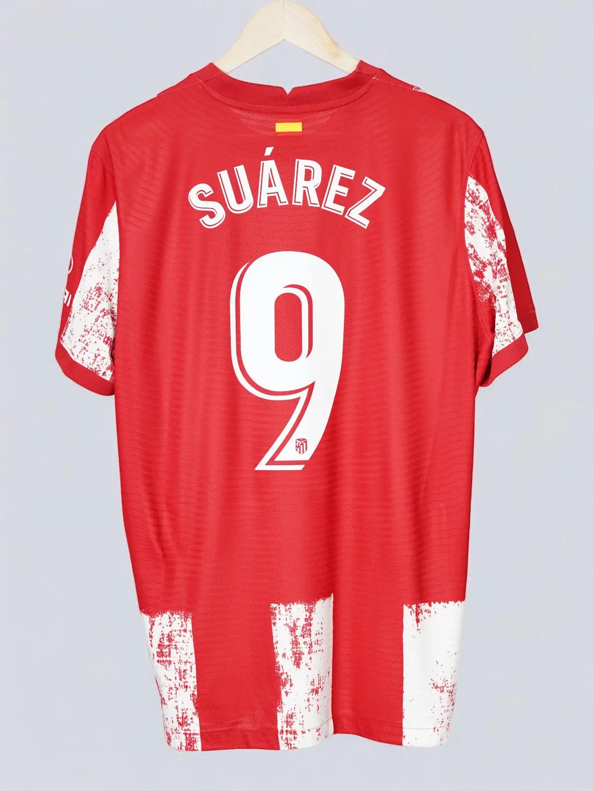 Atletico Madrid Home Shirt 2021/22 Suarez 9 Player Issue (XL)
