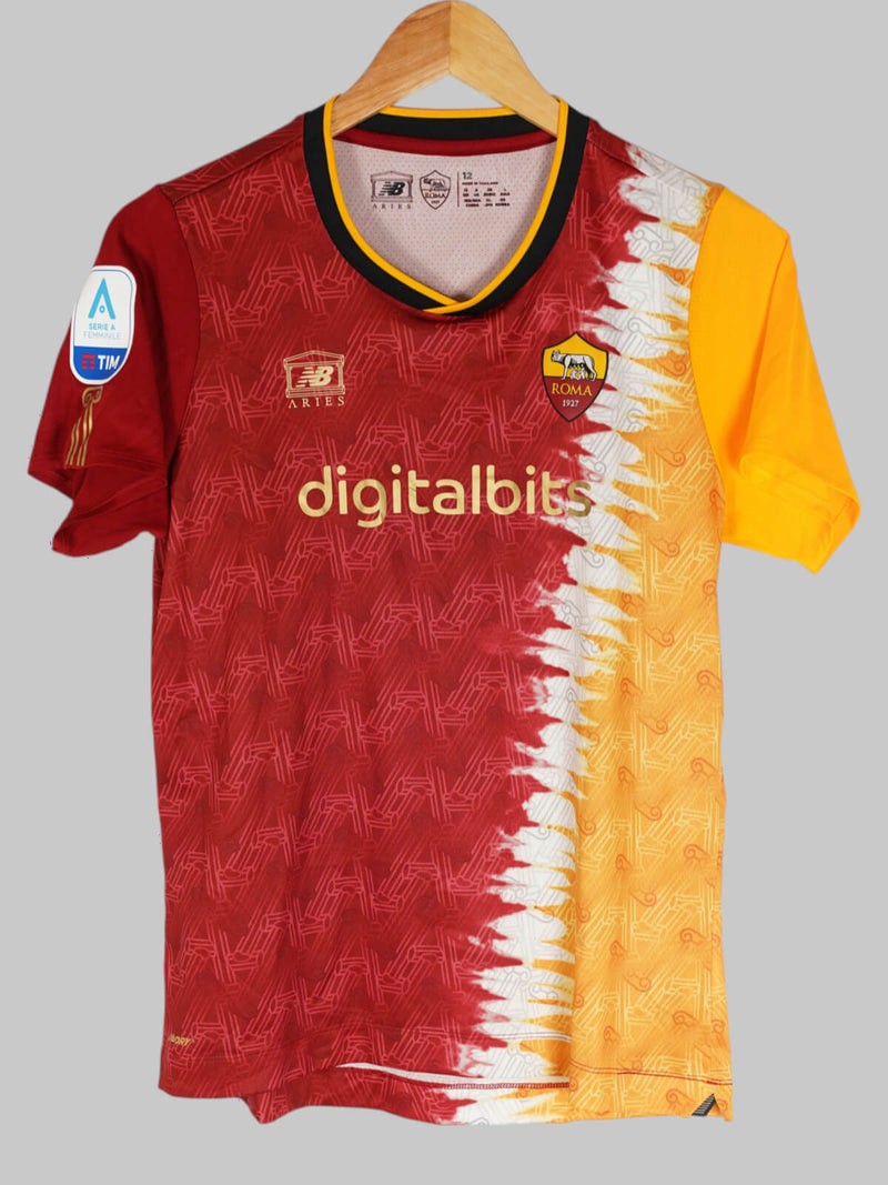 2021/22 AS Roma Kollmats #22 Away Shirt Match Worn (L Womens)