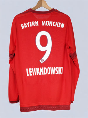 Bayern Munich Home Shirt L/S 2015/16 Lewandowski 9 (L)
