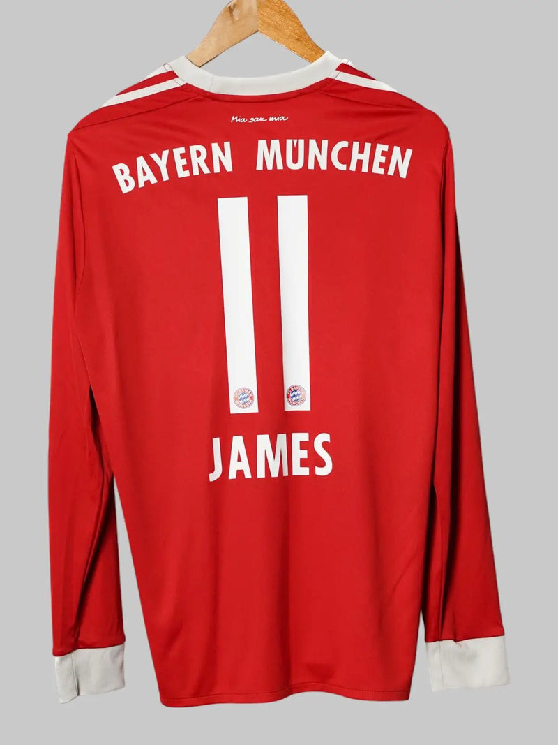 Bayern Munich Home Shirt L/S 2017/18 James 11 (M)
