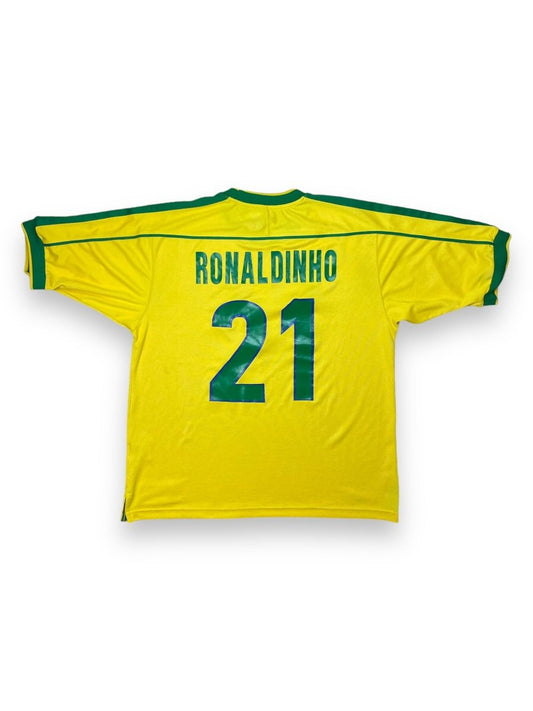 Brazil 1998/99 Home Shirt Ronaldinho #21 - 10/10 - XL