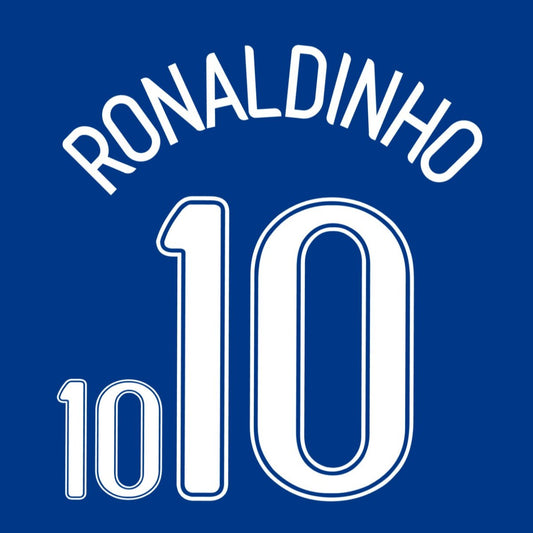 Brazil 2006 Away World Cup Ronaldinho #10 Nameset