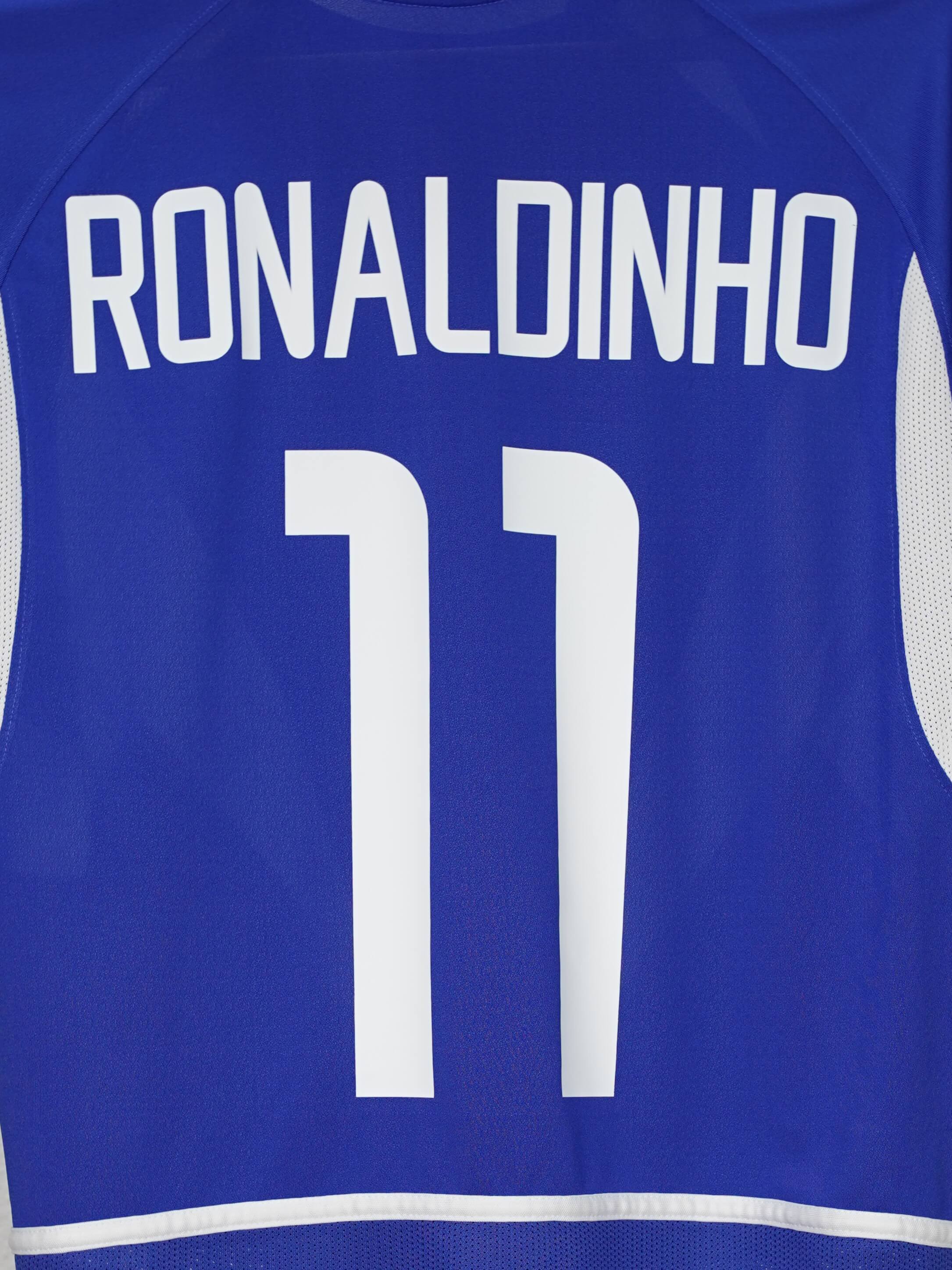 Brazil Away Shirt 2002/3 Ronaldinho 11 (M)