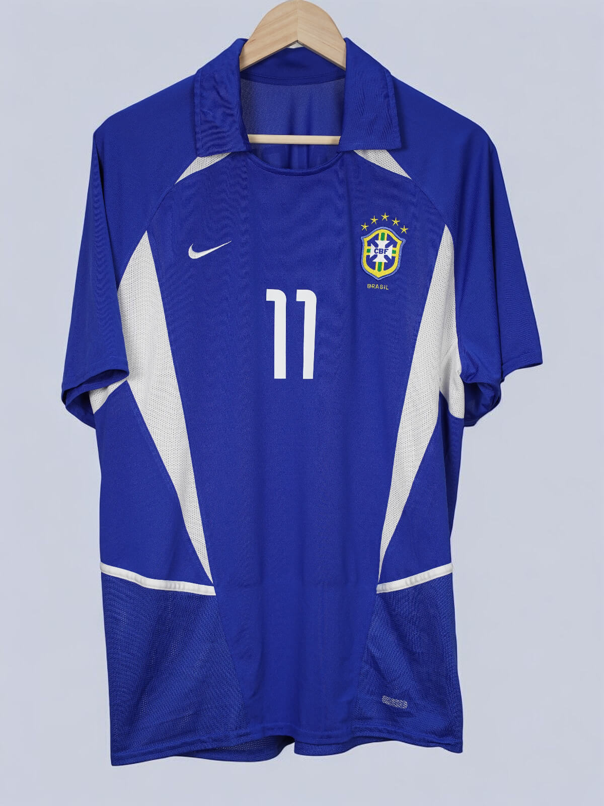 Brazil Away Shirt 2002/3 Ronaldinho 11 (M)
