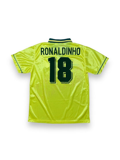 Brazil Home Shirt 1996/97 Ronaldinho #18 - 10/10 - L