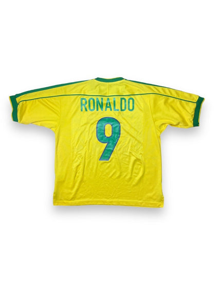 Brazil Home Shirt 1998/99 Ronaldo #9 - 9/10 - L