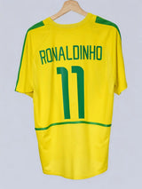 Brazil Home Shirt 2002/3 Ronaldinho 11 (M)