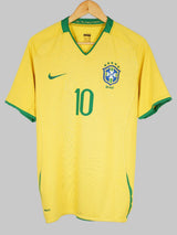 Brazil Home Shirt 2008/10 Ronaldinho 10 (XL)