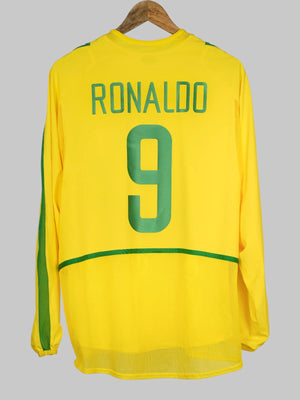 Brazil Home Shirt L/S 2002/3 Player Issue Ronaldo 9 (L)