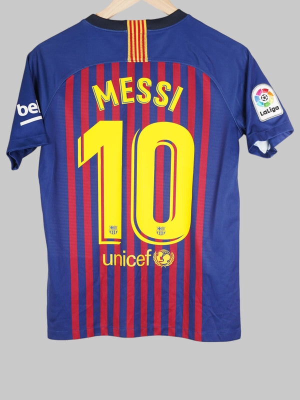 2018/19 Barcelona Messi #10 Maillot Domicile (XL Enfant) Nike