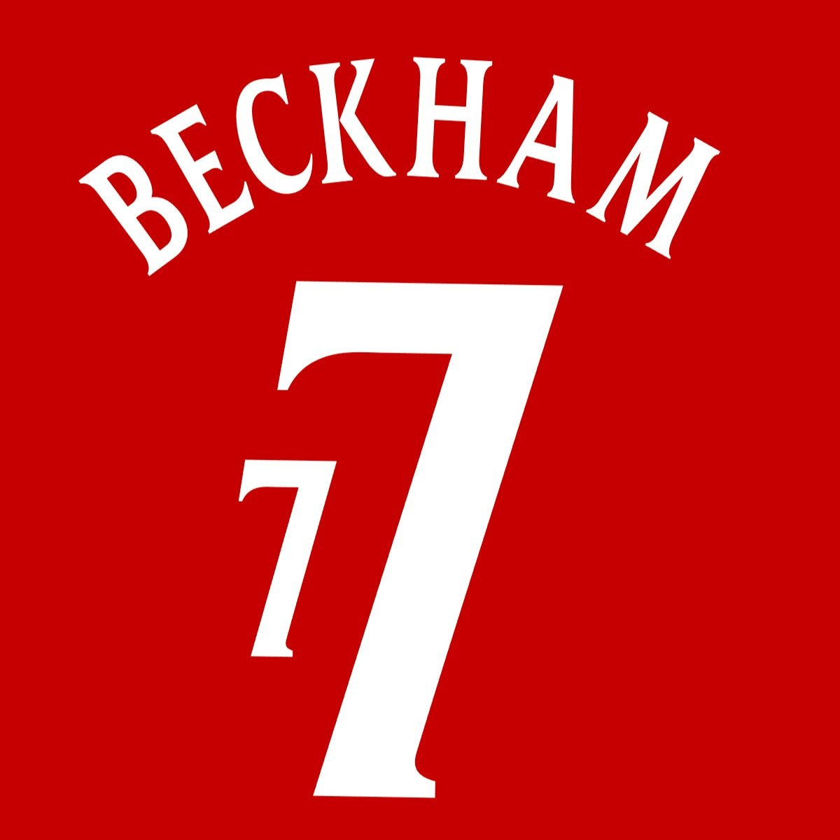 England 2002 Away World Cup Beckham #7 Nameset