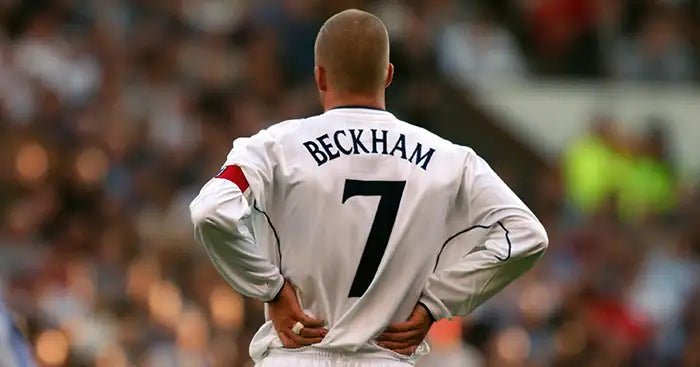 England 2002 Home World Cup Beckham #7 Nameset