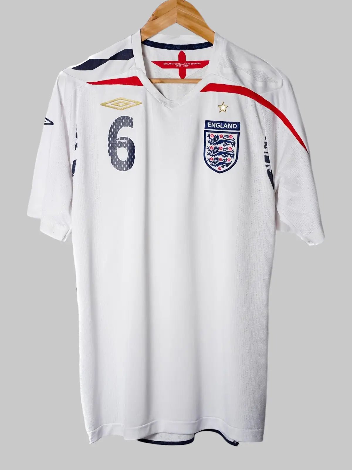 England Home Shirt 2008/09 Terry 6 (M)