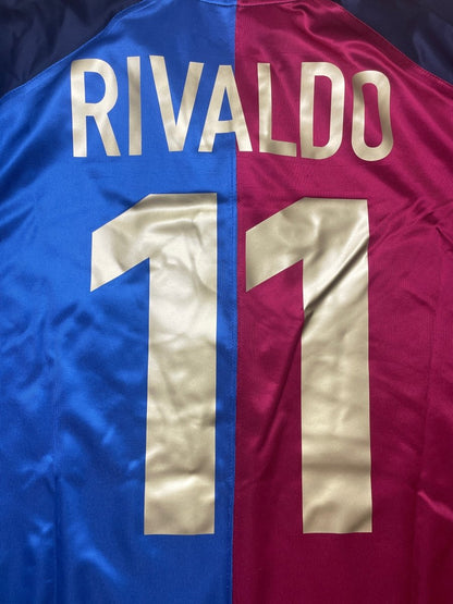 FC Barcelona Home Shirt 1999/00 Rivaldo #11 - 9/10 - M