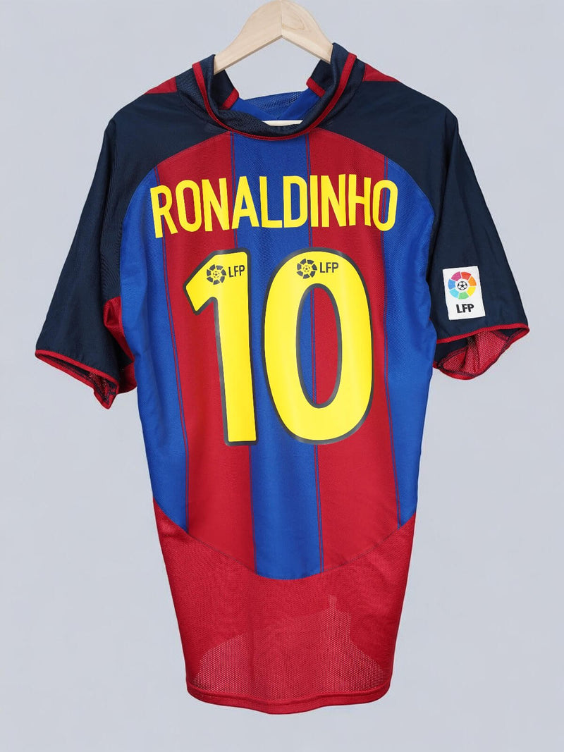 FC Barcelona Home Shirt 2003/4 Ronaldinho 10 (M)