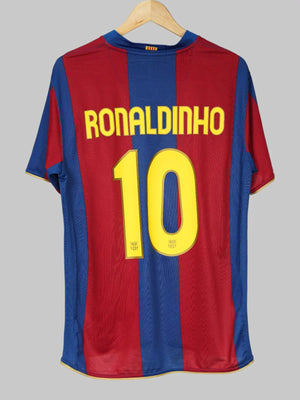FC Barcelona Home Shirt 2007/8 Ronaldinho 10 (L)