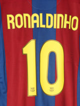 FC Barcelona Home Shirt 2007/8 Ronaldinho 10 (L)