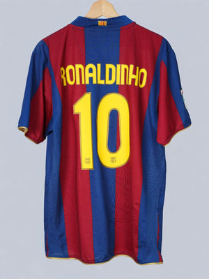 FC Barcelona Home Shirt 2007/8 Ronaldinho 10 (L)