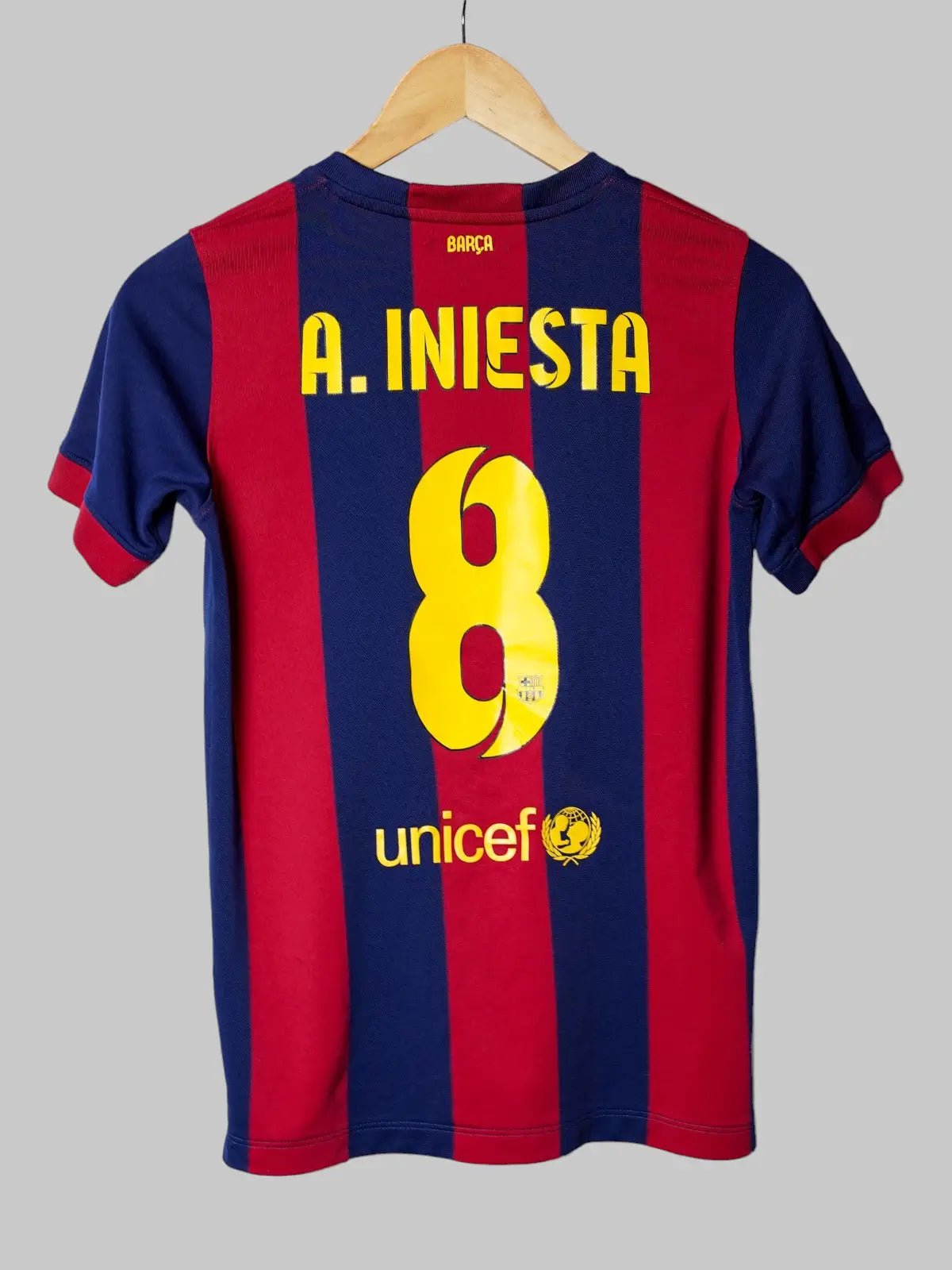 Camiseta FC Barcelona Home 2014/15 A.Iniesta 8 (L Niño)
