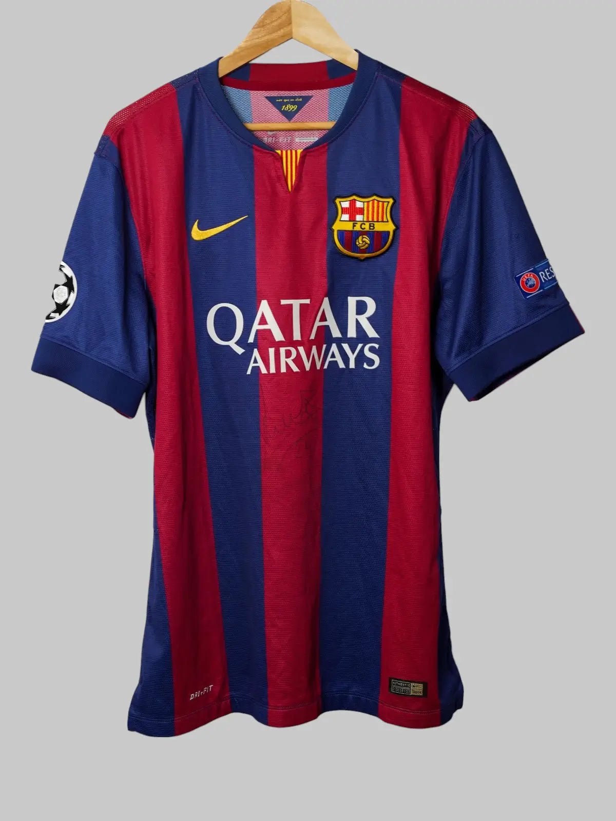 FC Barcelona Home Shirt 2014/15 Match Issued Signed Mathieu (XL)