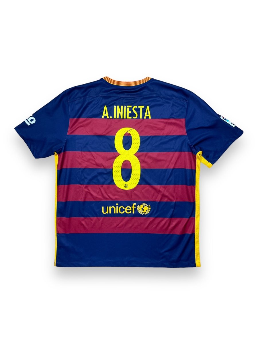 FC Barcelona Home Shirt 2015/16 Iniesta #8 - 9/10 - XL