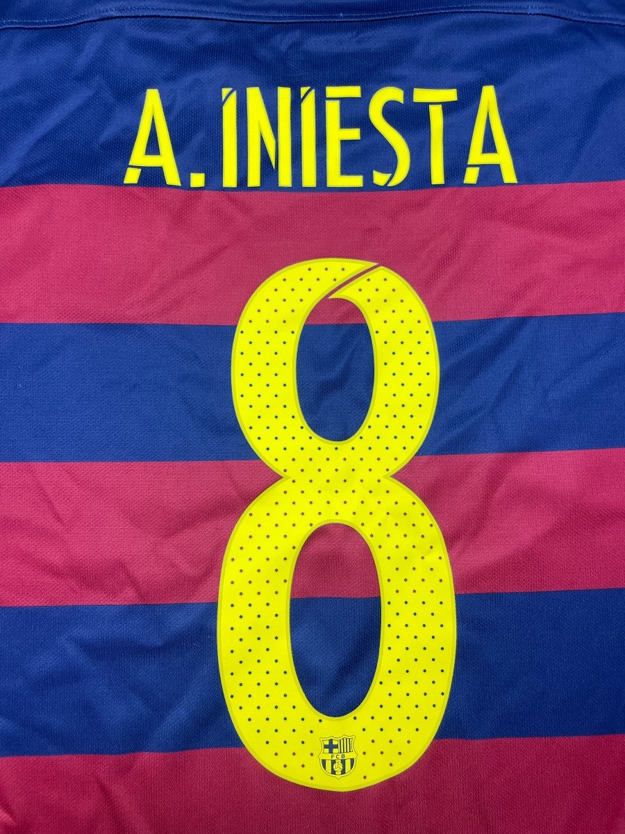 FC Barcelona Home Shirt 2015/16 Iniesta #8 - 9/10 - XL