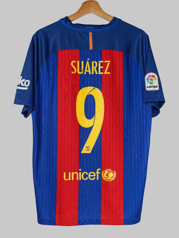 FC Barcelona Home Shirt 2016/17 Suarez 9 (L)