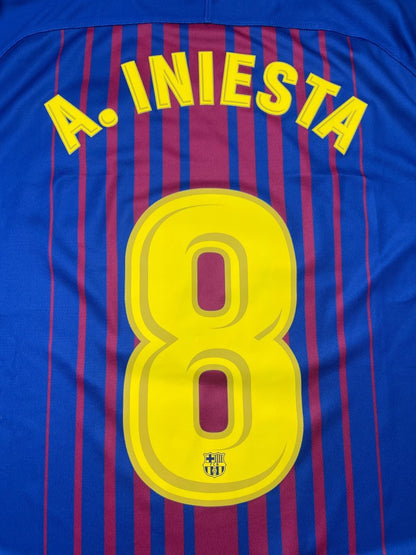 FC Barcelona Home Shirt 2017/18 Iniesta #8 BNWT - 10/10 - L