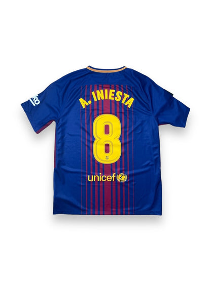 FC Barcelona Home Shirt 2017/18 Iniesta #8 BNWT - 10/10 - L