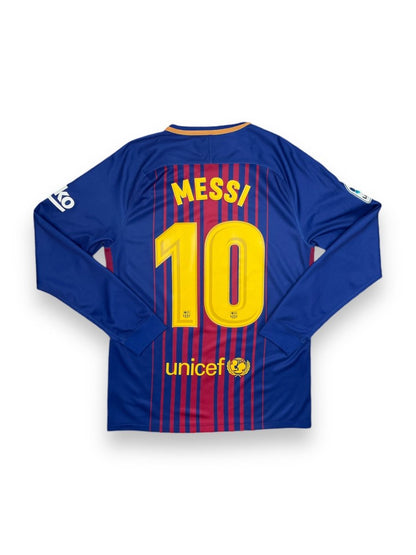 FC Barcelona Home Shirt 2017/18 L/S Messi #10 - 10/10 - S