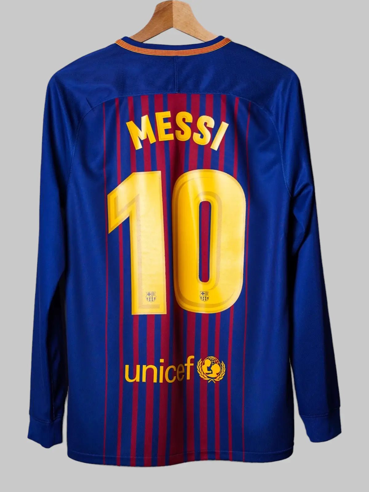FC Barcelona Home Shirt 2017/18 L/S Messi 10 (S)