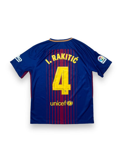 FC Barcelona Home Shirt 2017/18 Rakitic #4 - 10/10 - L